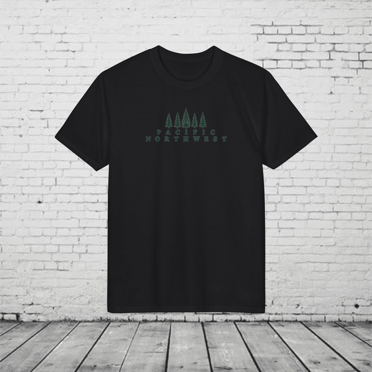 Pacific Northwest Evergreen Sasquatch T-Shirt – Minimalist PNW Forest Tee