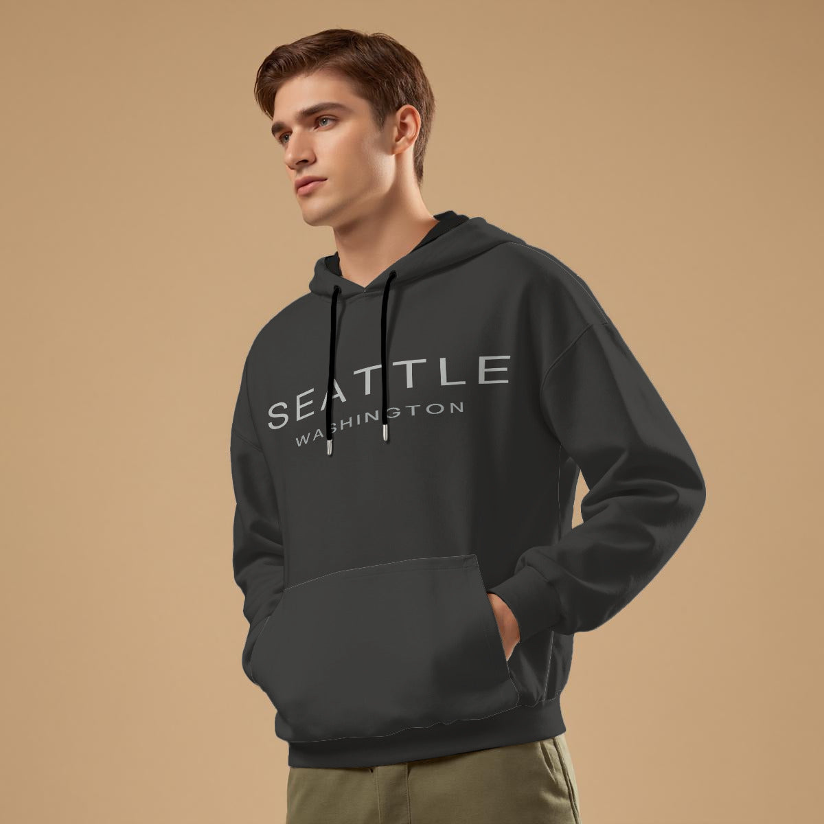 Seattle Minimal Hoodie – Charcoal Gray Washington City Style