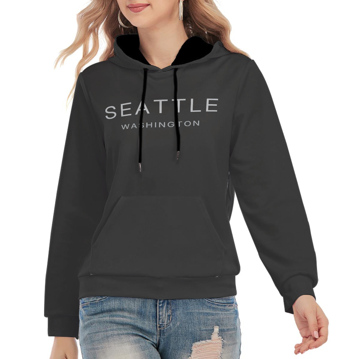 Seattle Minimal Hoodie – Charcoal Gray Washington City Style