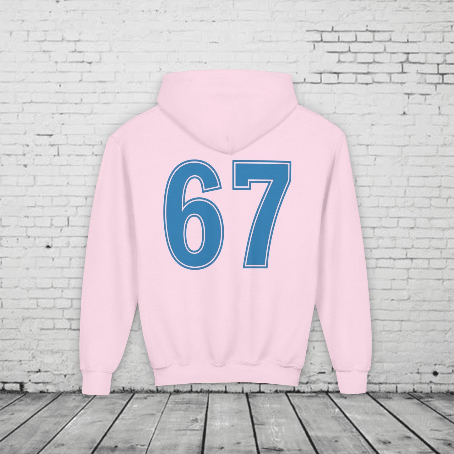 6 7 Kids Hoodie | Charlotte Hornets Blue Number Hoodie | Youth Sports Team Style Sweatshirt | Bold Blue 6 7 Hoodie for Boys & Girls
