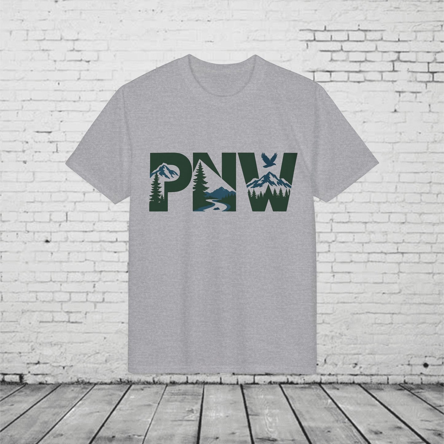 PNW Performance T-Shirt | Pacific Northwest Mountain & Evergreen Moisture-Wicking Athletic Tee