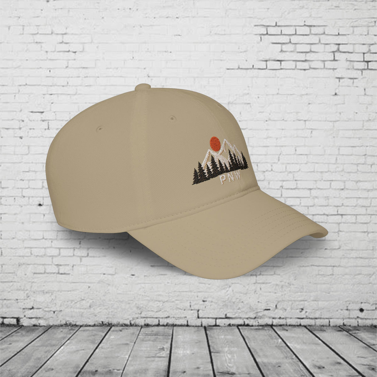 PNW Ridgeline Embroidered Low Profile Cap – Pacific Northwest Mountain & Evergreen Dad Hat