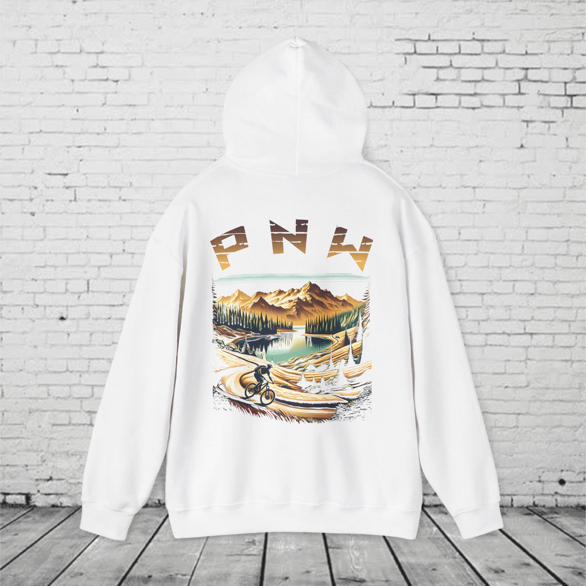 PNW Mountain Biking Hoodie – Retro Pacific Northwest MTB Adventure Sweatshirt