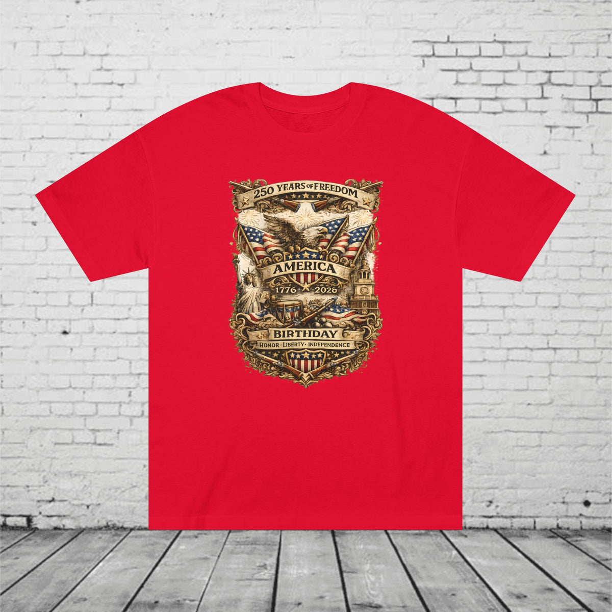 America 250 Birthday Patriotic T-Shirt | 1776–2026 Eagle, Liberty & Independence Graphic Tee | Semiquincentennial Unisex Shirt