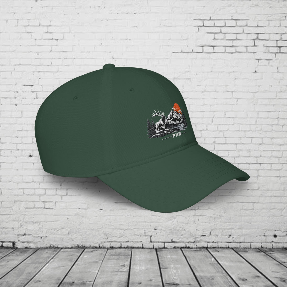 PNW Elk Embroidered Low Profile Cap – Pacific Northwest Mountain Wildlife Dad Hat