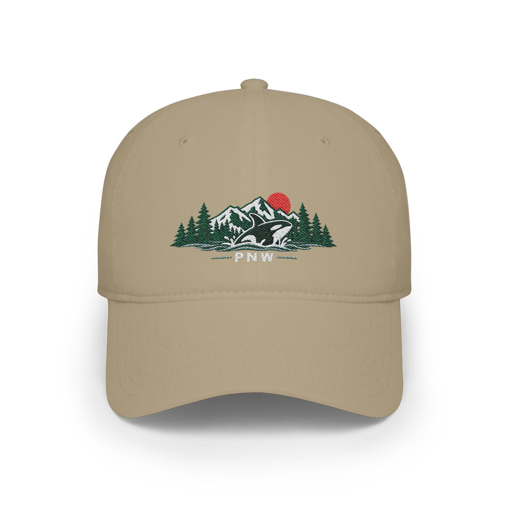 PNW Orca Embroidered Low Profile Cap – Pacific Northwest Mountain & Ocean Dad Hat