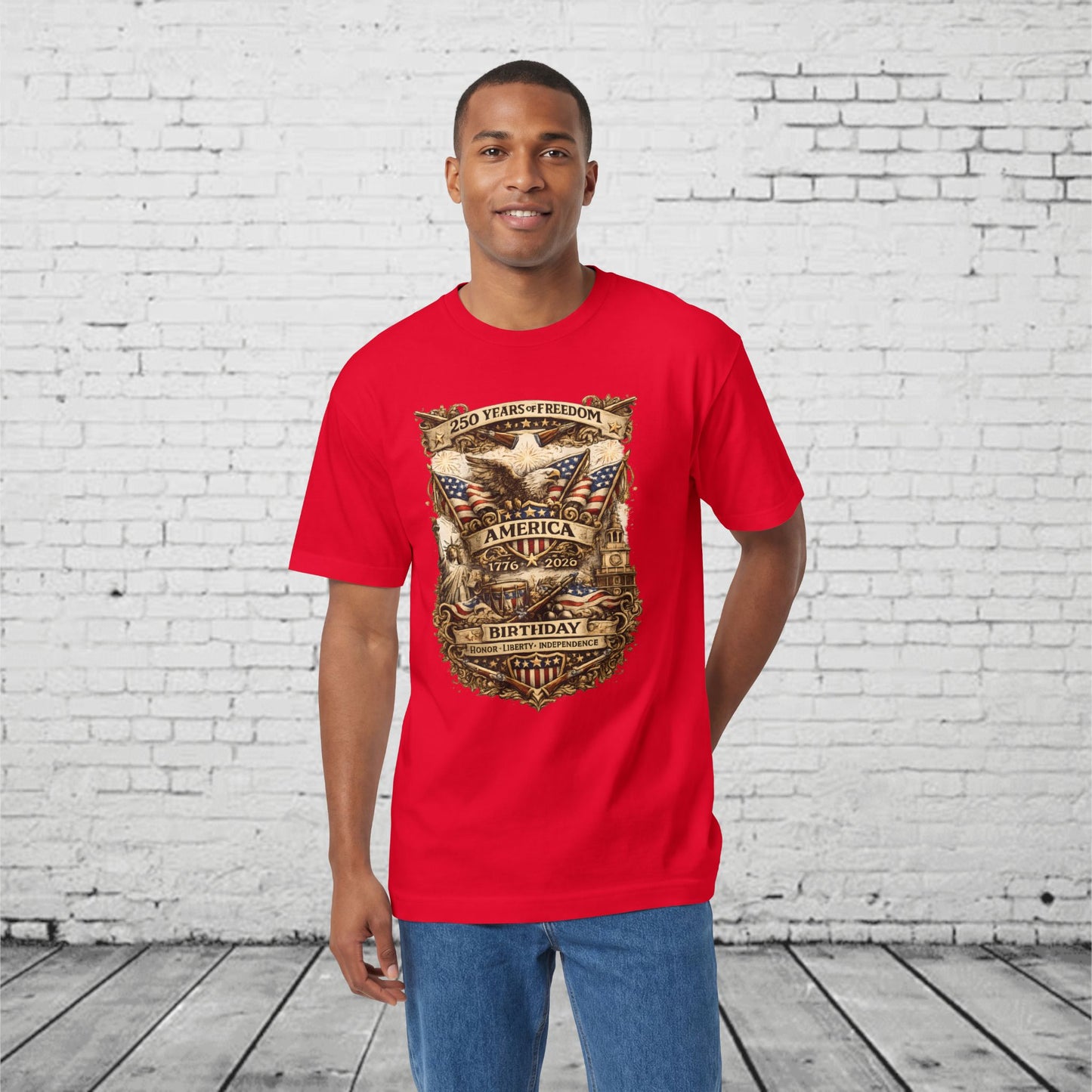 America 250 Birthday Patriotic T-Shirt | 1776–2026 Eagle, Liberty & Independence Graphic Tee | Semiquincentennial Unisex Shirt