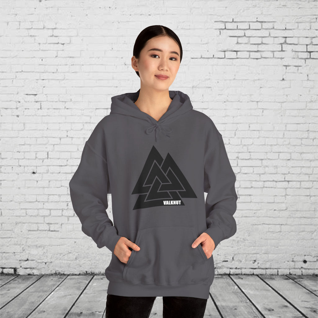 Valknut Symbol Hoodie | Norse Mythology Ancient Knot Design | Viking Rune Graphic Sweatshirt