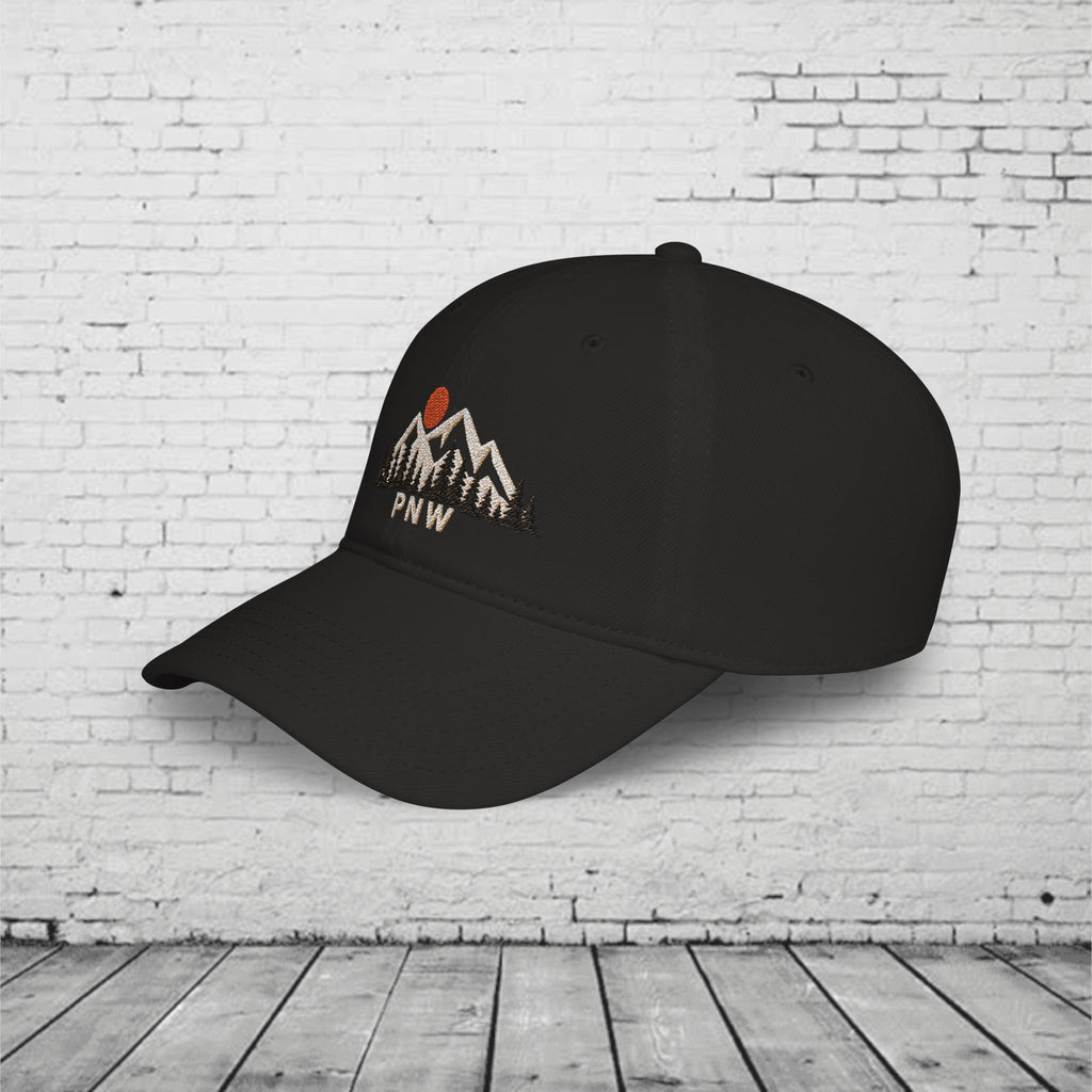 PNW Ridgeline Embroidered Low Profile Cap – Pacific Northwest Mountain & Evergreen Dad Hat