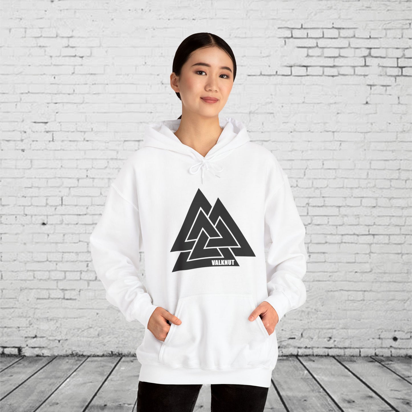 Valknut Symbol Hoodie | Norse Mythology Ancient Knot Design | Viking Rune Graphic Sweatshirt