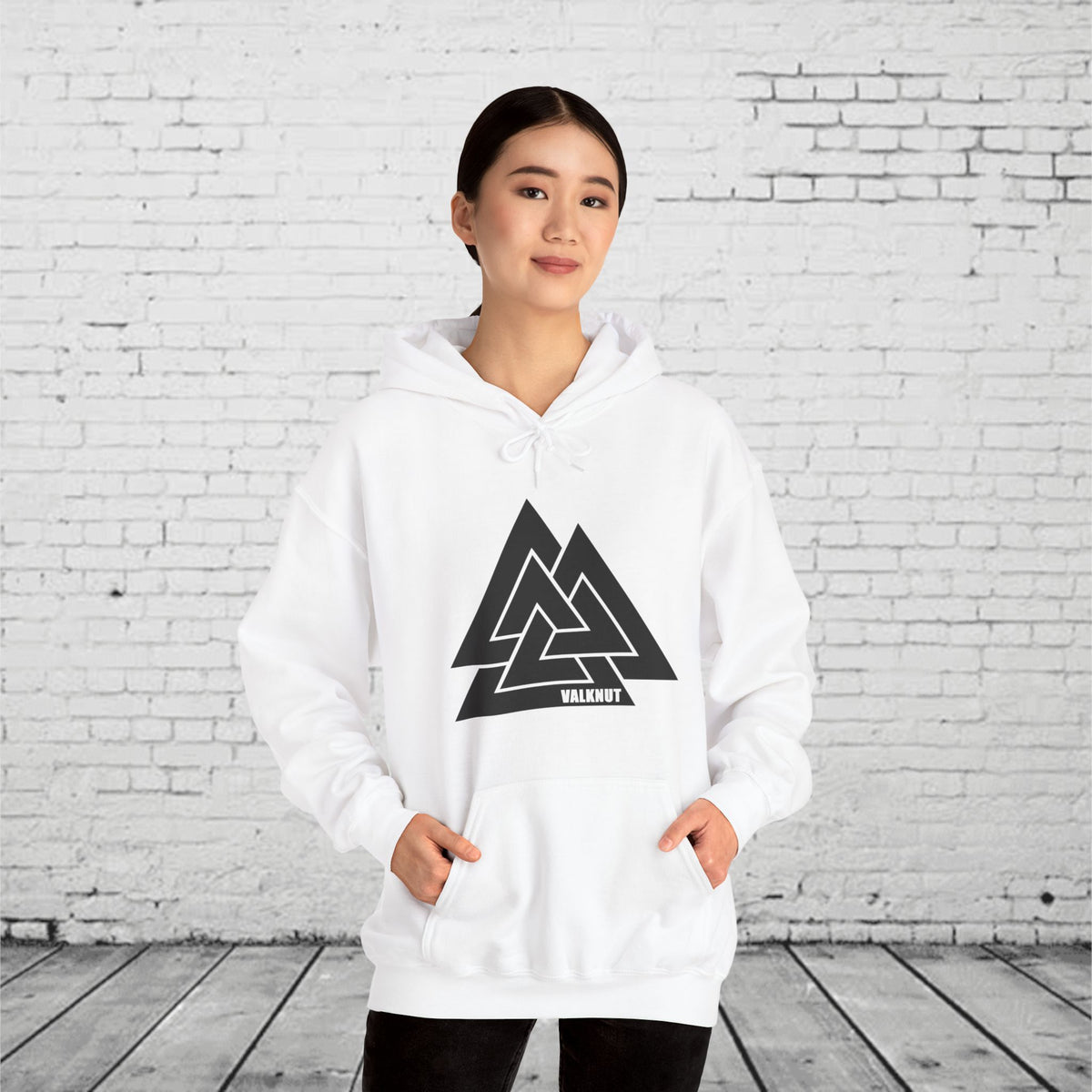Valknut Symbol Hoodie | Norse Mythology Ancient Knot Design | Viking Rune Graphic Sweatshirt