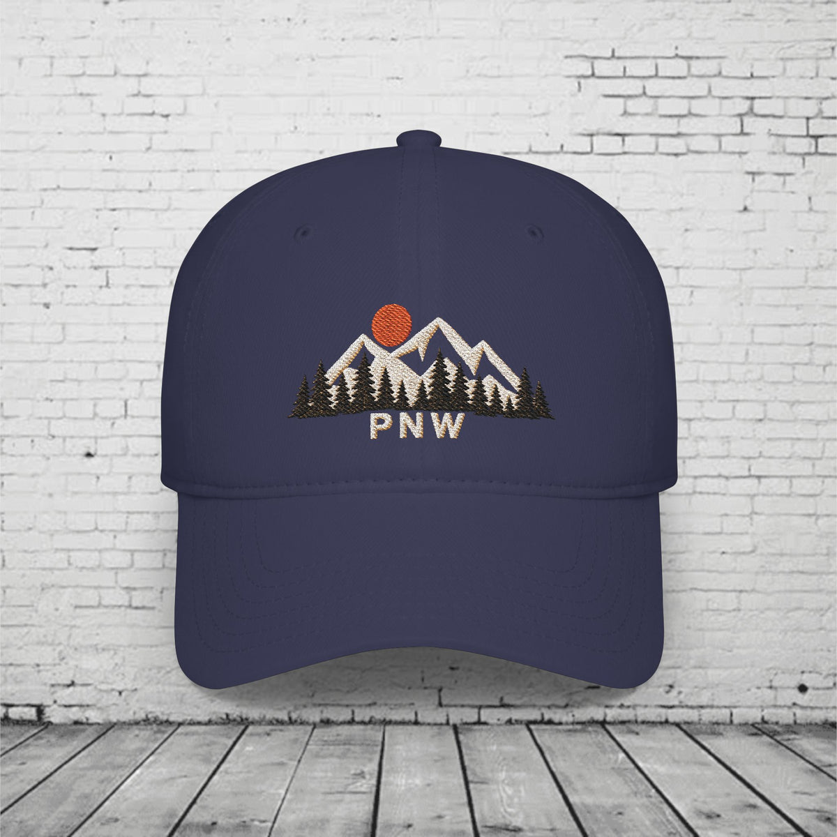PNW Ridgeline Embroidered Low Profile Cap – Pacific Northwest Mountain & Evergreen Dad Hat