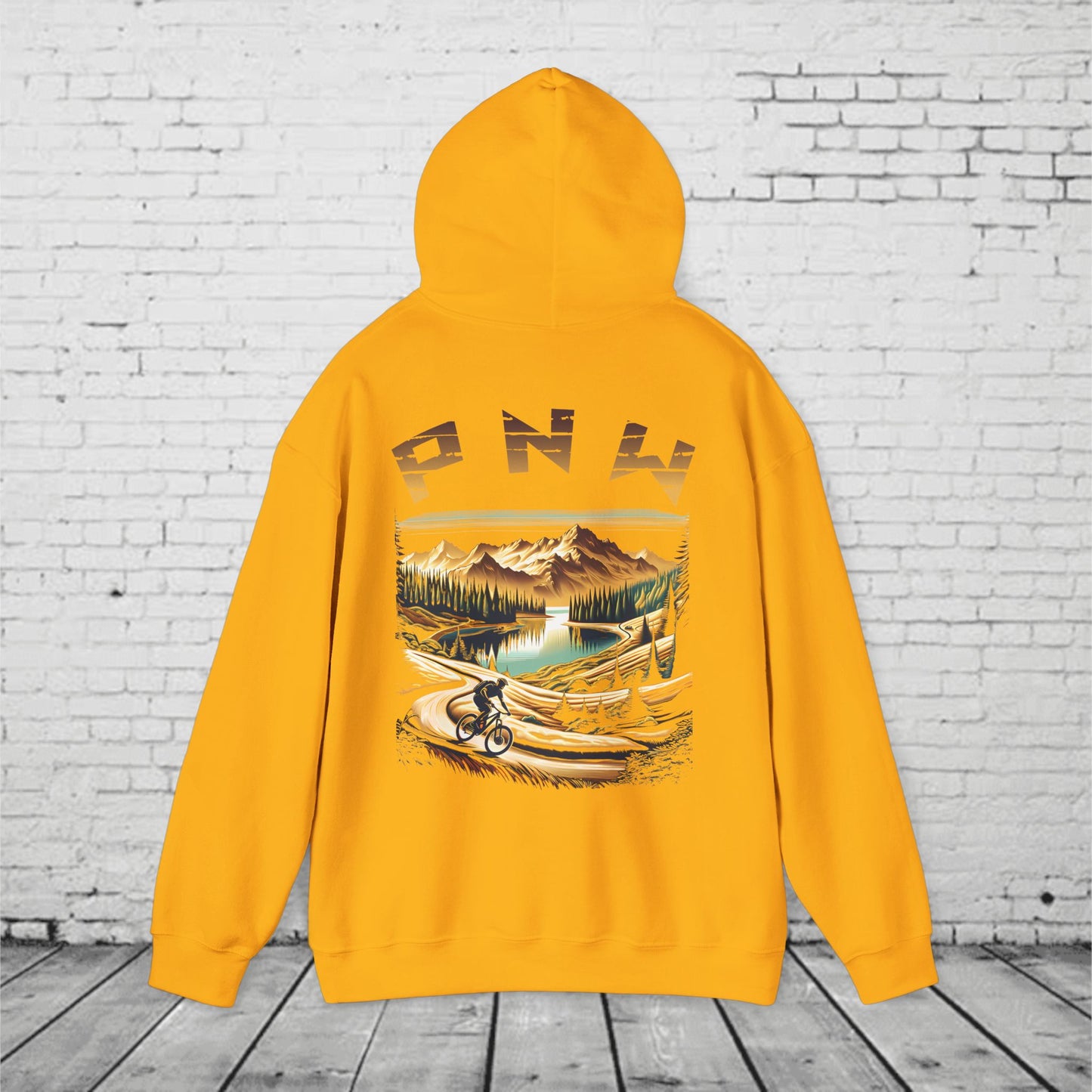 PNW Mountain Biking Hoodie – Retro Pacific Northwest MTB Adventure Sweatshirt