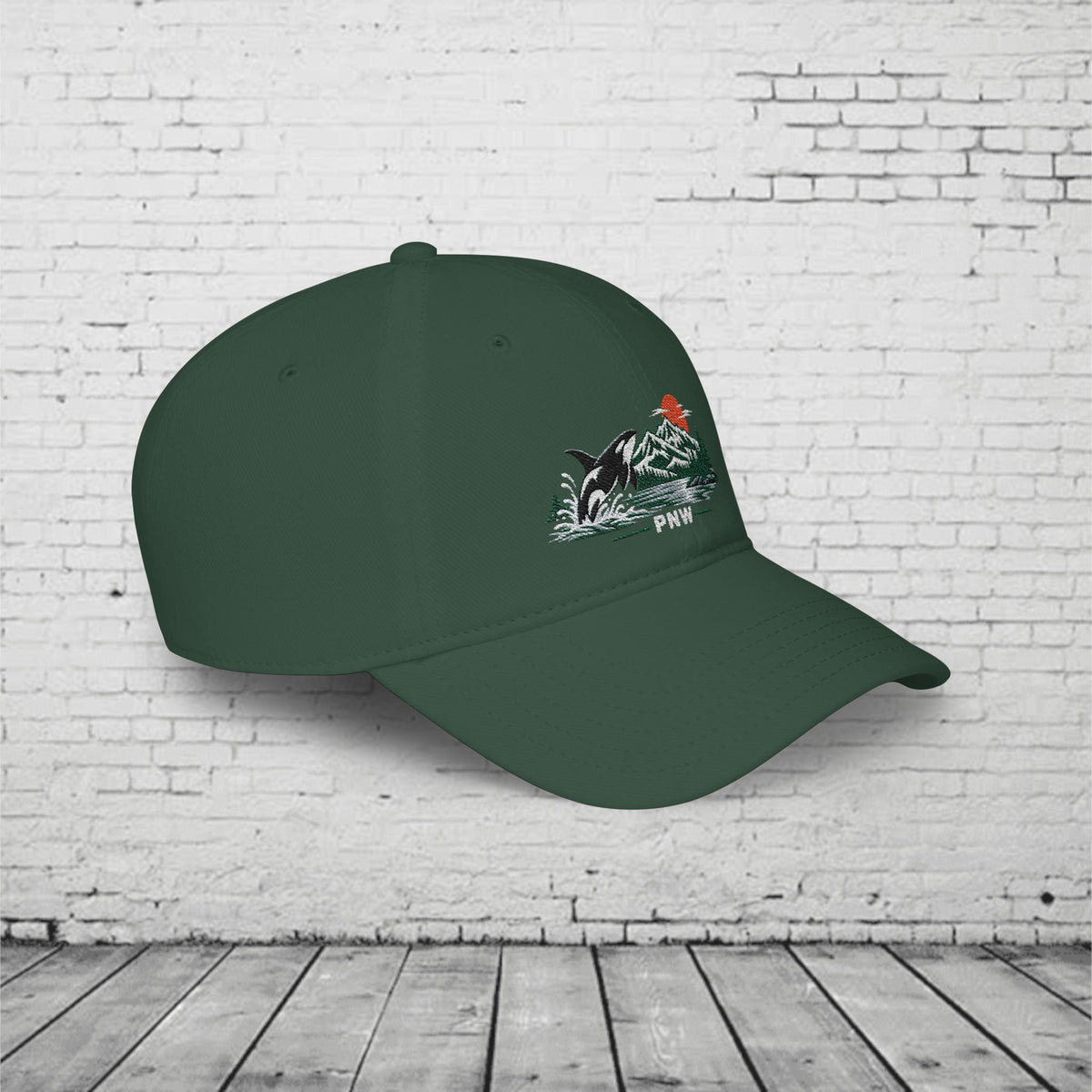 PNW Breaching Orca Embroidered Low Profile Cap – Pacific Northwest Mountain & Ocean Hat