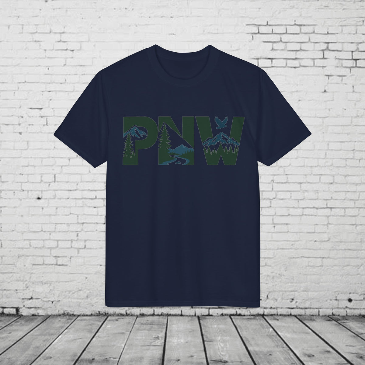 PNW Performance T-Shirt | Pacific Northwest Mountain & Evergreen Moisture-Wicking Athletic Tee