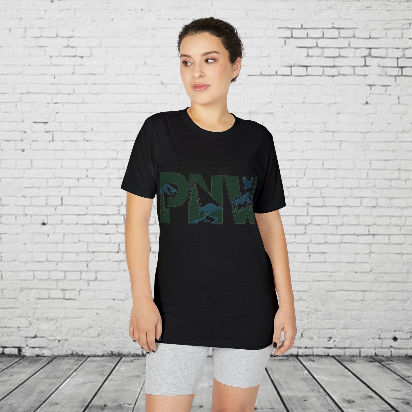 PNW Performance T-Shirt | Pacific Northwest Mountain & Evergreen Moisture-Wicking Athletic Tee