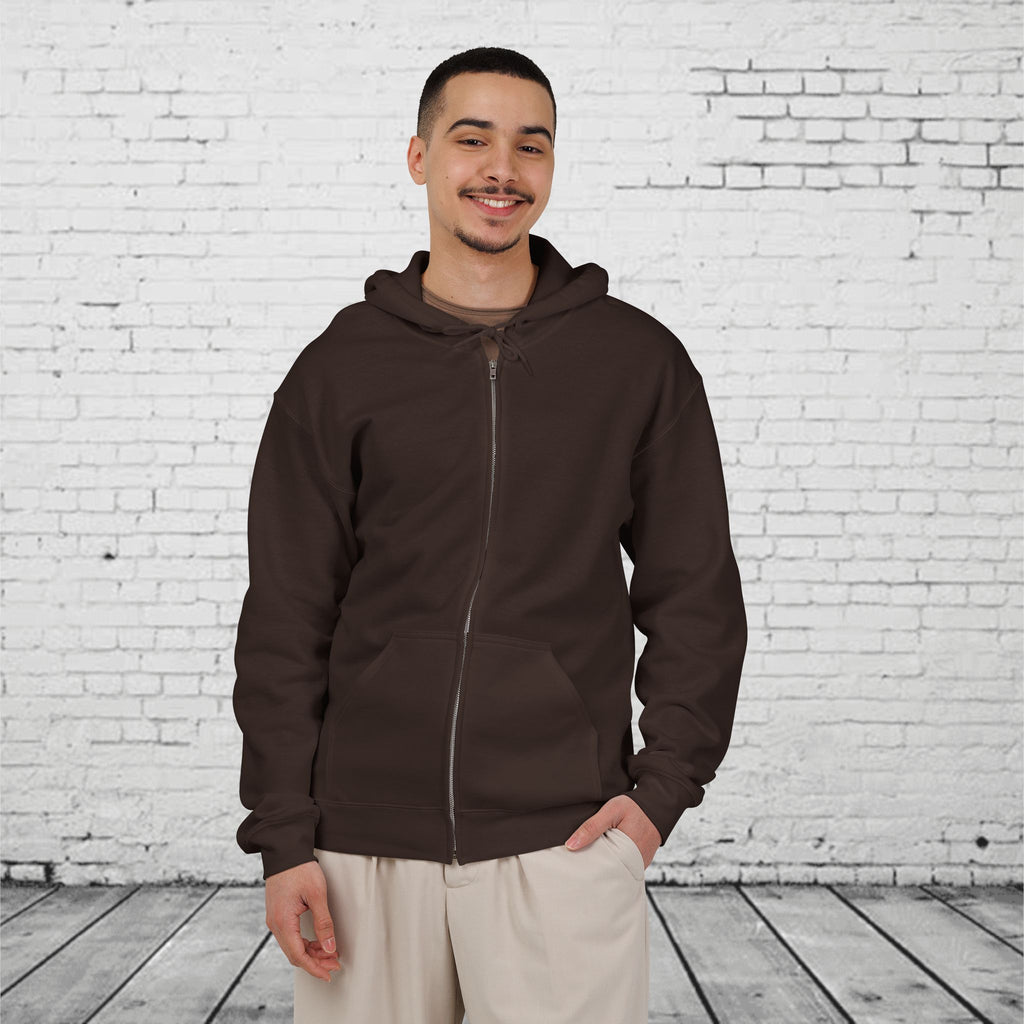 Pacific Northwest Mountain Lake Full-Zip Hoodie – PNW Evergreen Outdoor Back Graphic
