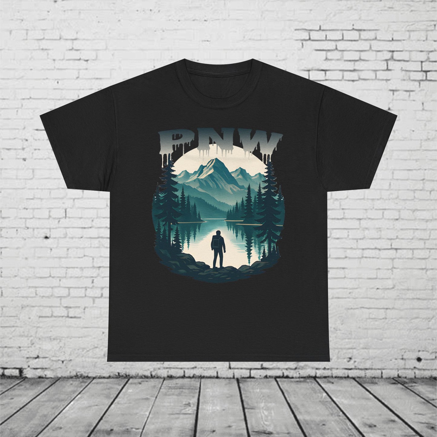 PNW Mountain Hiking Shirt, Pacific Northwest Nature Tee, Wilderness Adventure Graphic T-Shirt, Outdoors Landscape Unisex Top