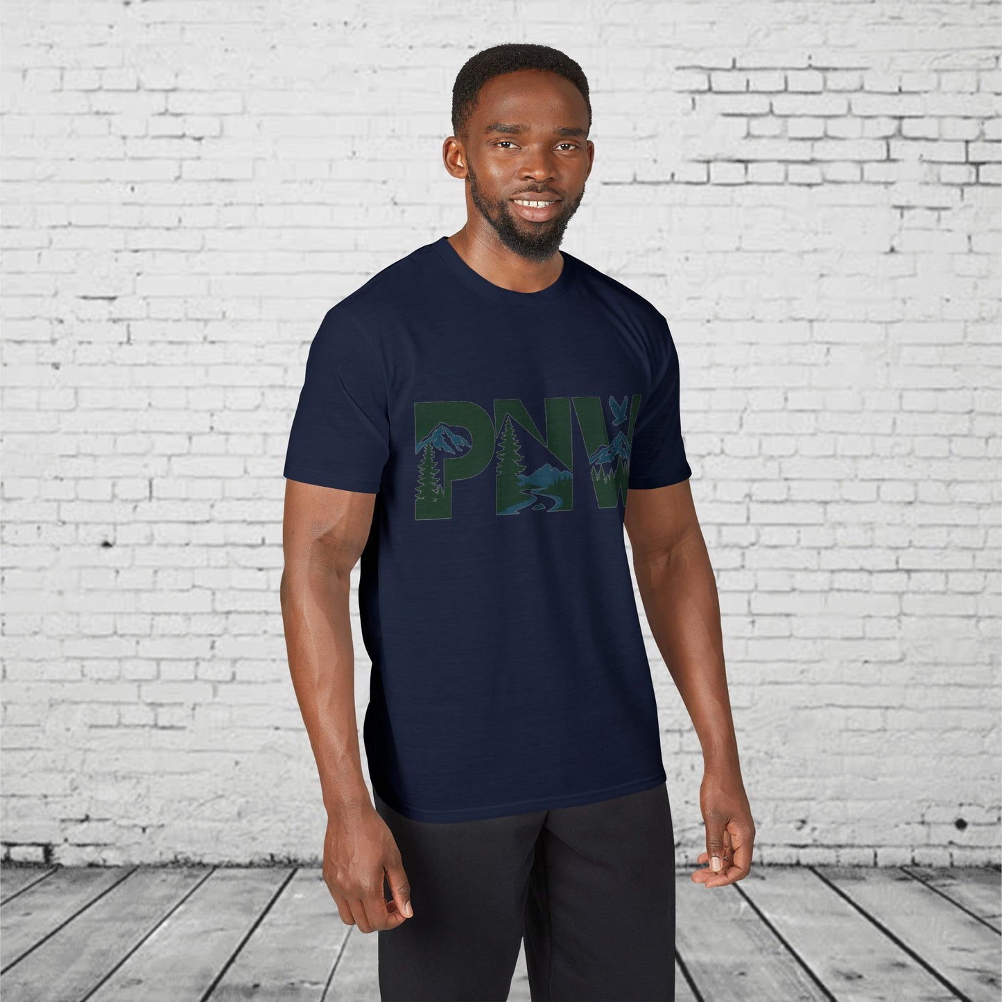 PNW Performance T-Shirt | Pacific Northwest Mountain & Evergreen Moisture-Wicking Athletic Tee