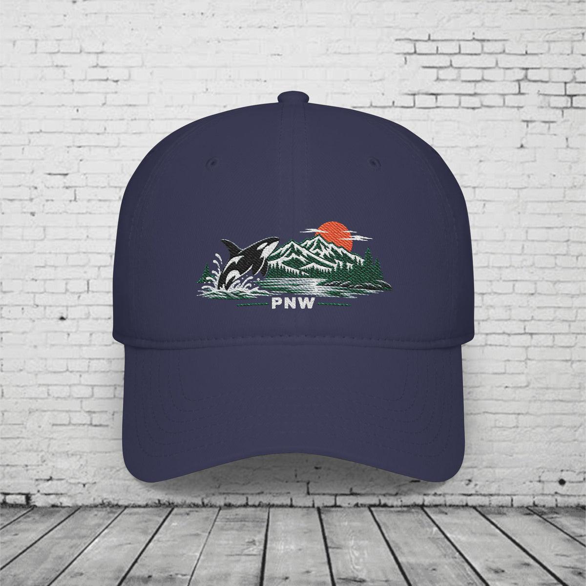 PNW Breaching Orca Embroidered Low Profile Cap – Pacific Northwest Mountain & Ocean Hat