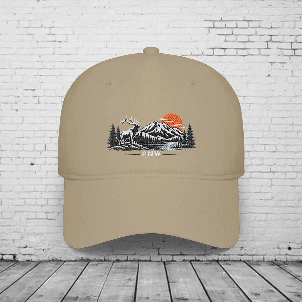 PNW Elk Embroidered Low Profile Cap – Pacific Northwest Mountain Wildlife Dad Hat