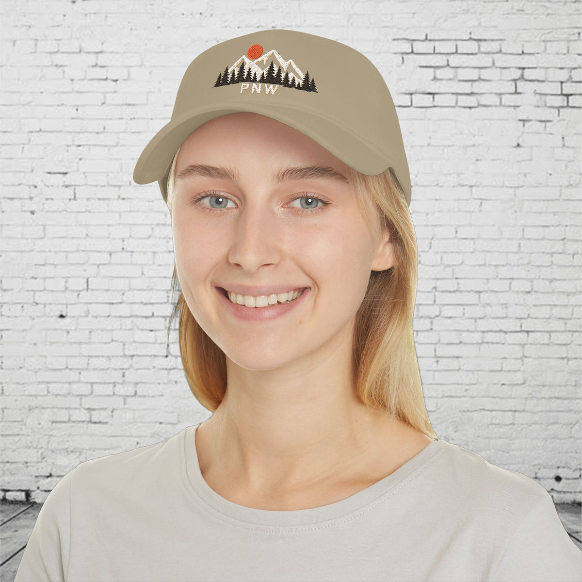 PNW Ridgeline Embroidered Low Profile Cap – Pacific Northwest Mountain & Evergreen Dad Hat
