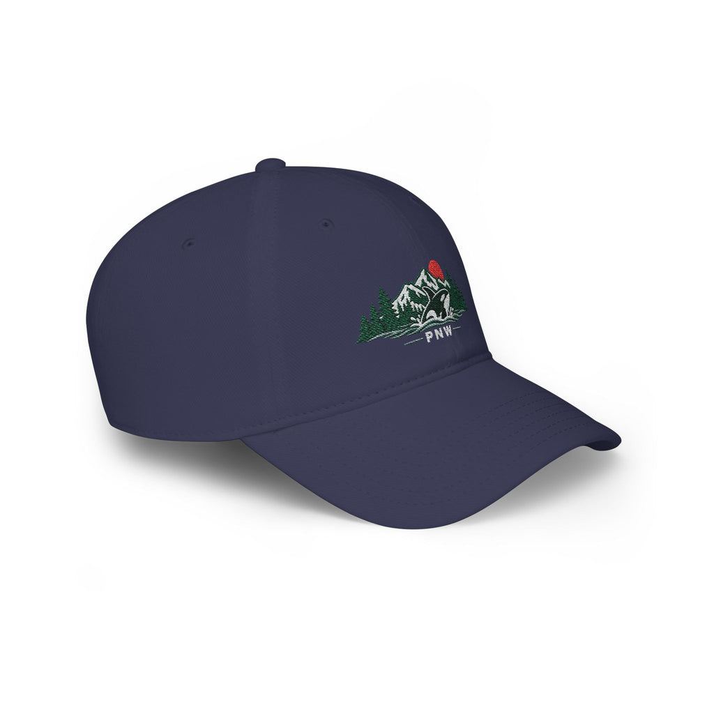 PNW Orca Embroidered Low Profile Cap – Pacific Northwest Mountain & Ocean Dad Hat