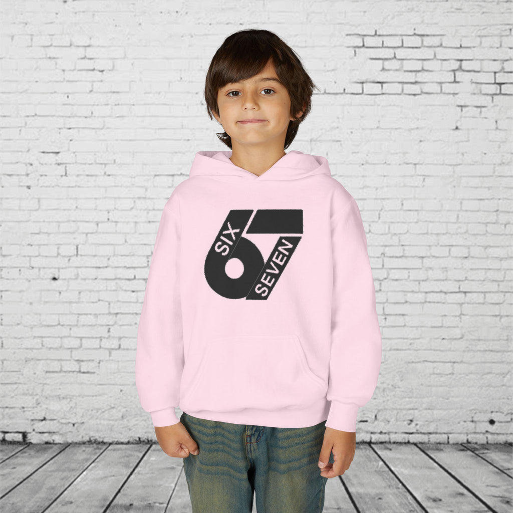 Kids 6 7 Hoodie | Modern Bold Number Graphic | SIX SEVEN Minimalist Hoodie for Boys Girls | Birthday Gift | Cool Number Shirt Style