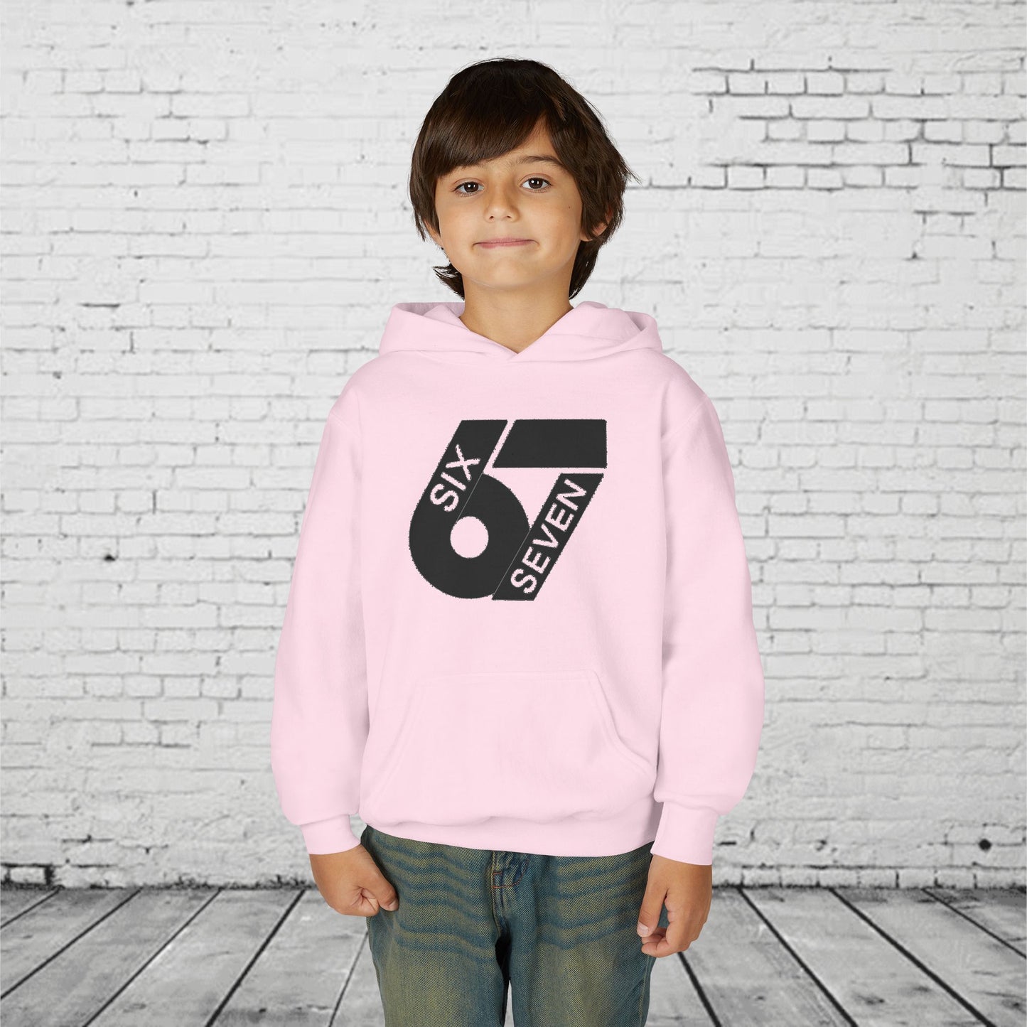 Kids 6 7 Hoodie | Modern Bold Number Graphic | SIX SEVEN Minimalist Hoodie for Boys Girls | Birthday Gift | Cool Number Shirt Style