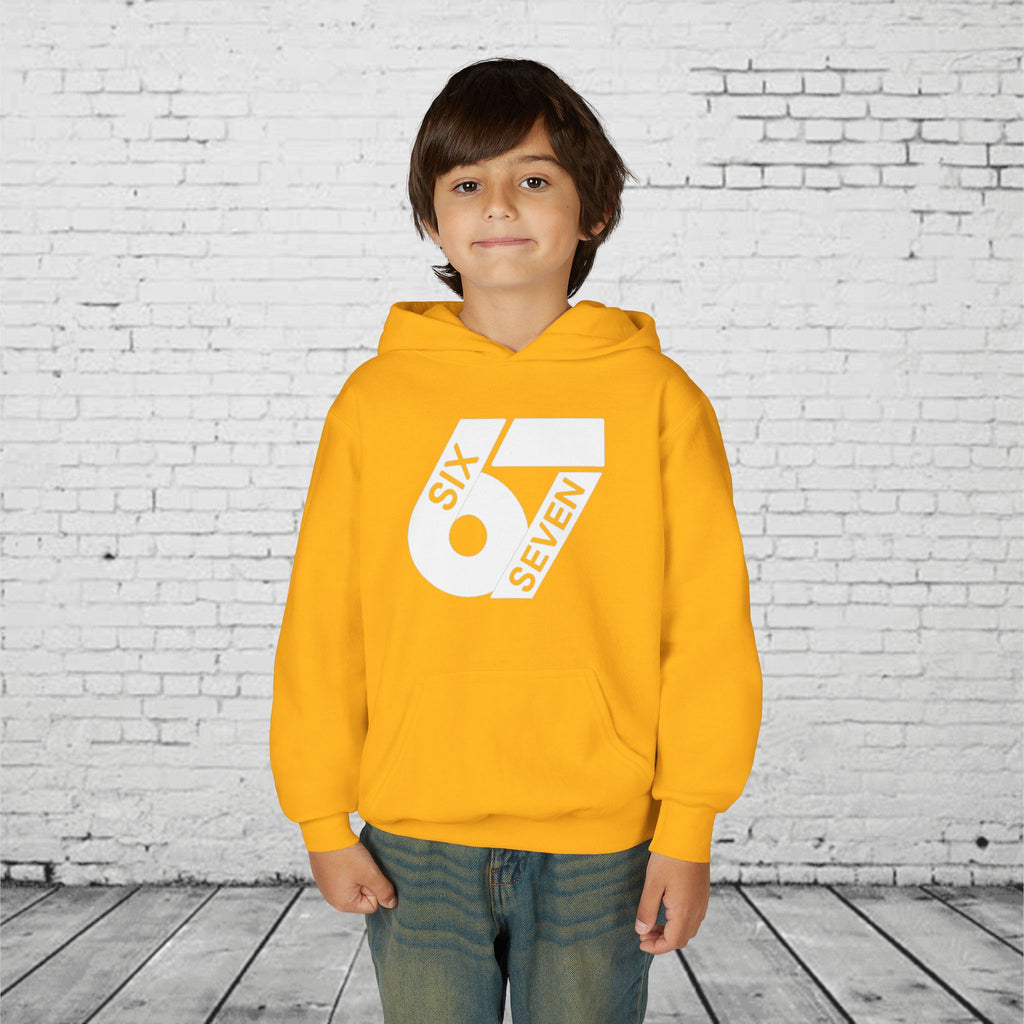 Kids 6 7 Hoodie | Modern Bold Number Graphic | SIX SEVEN Minimalist Hoodie for Boys Girls | Birthday Gift | Cool Number Shirt Style