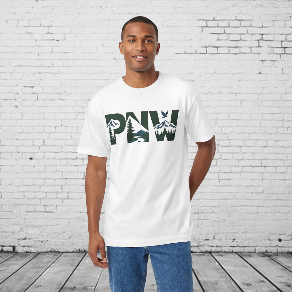 PNW T-Shirt | Pacific Northwest Nature Graphic Tee | Mountain Forest Outdoor Shirt