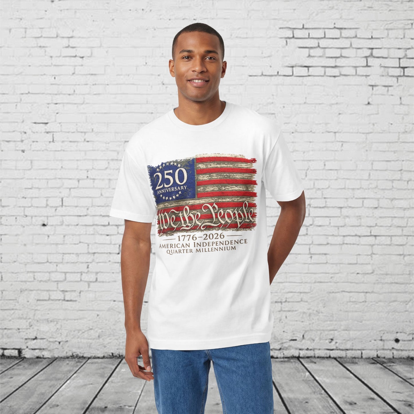 America 250 Patriotic Flag T-Shirt | USA 250th Anniversary 1776–2026 Independence Day Tee