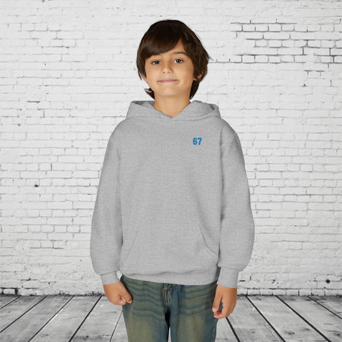 6 7 Kids Hoodie | Charlotte Hornets Blue Number Hoodie | Youth Sports Team Style Sweatshirt | Bold Blue 6 7 Hoodie for Boys & Girls