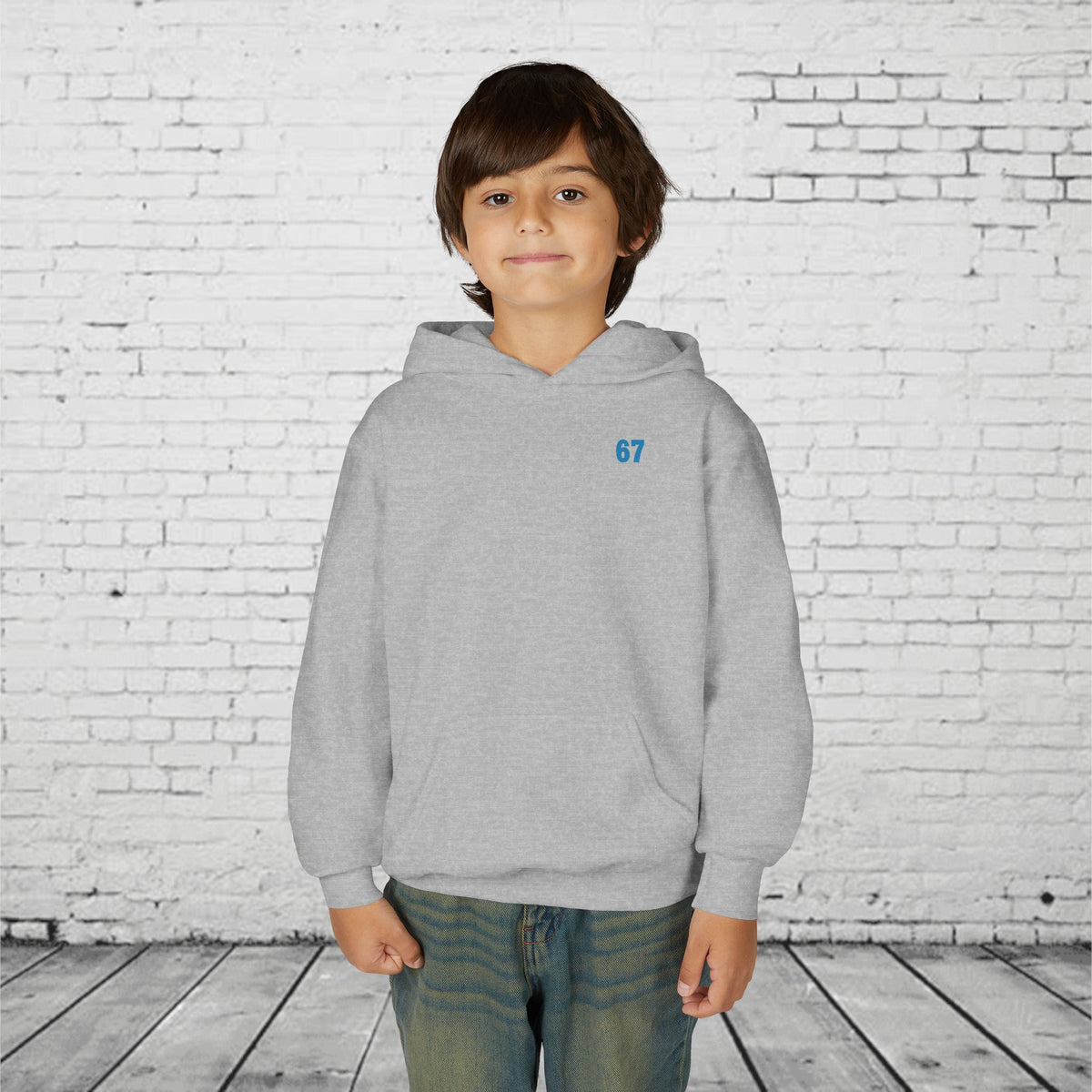 6 7 Kids Hoodie | Charlotte Hornets Blue Number Hoodie | Youth Sports Team Style Sweatshirt | Bold Blue 6 7 Hoodie for Boys & Girls