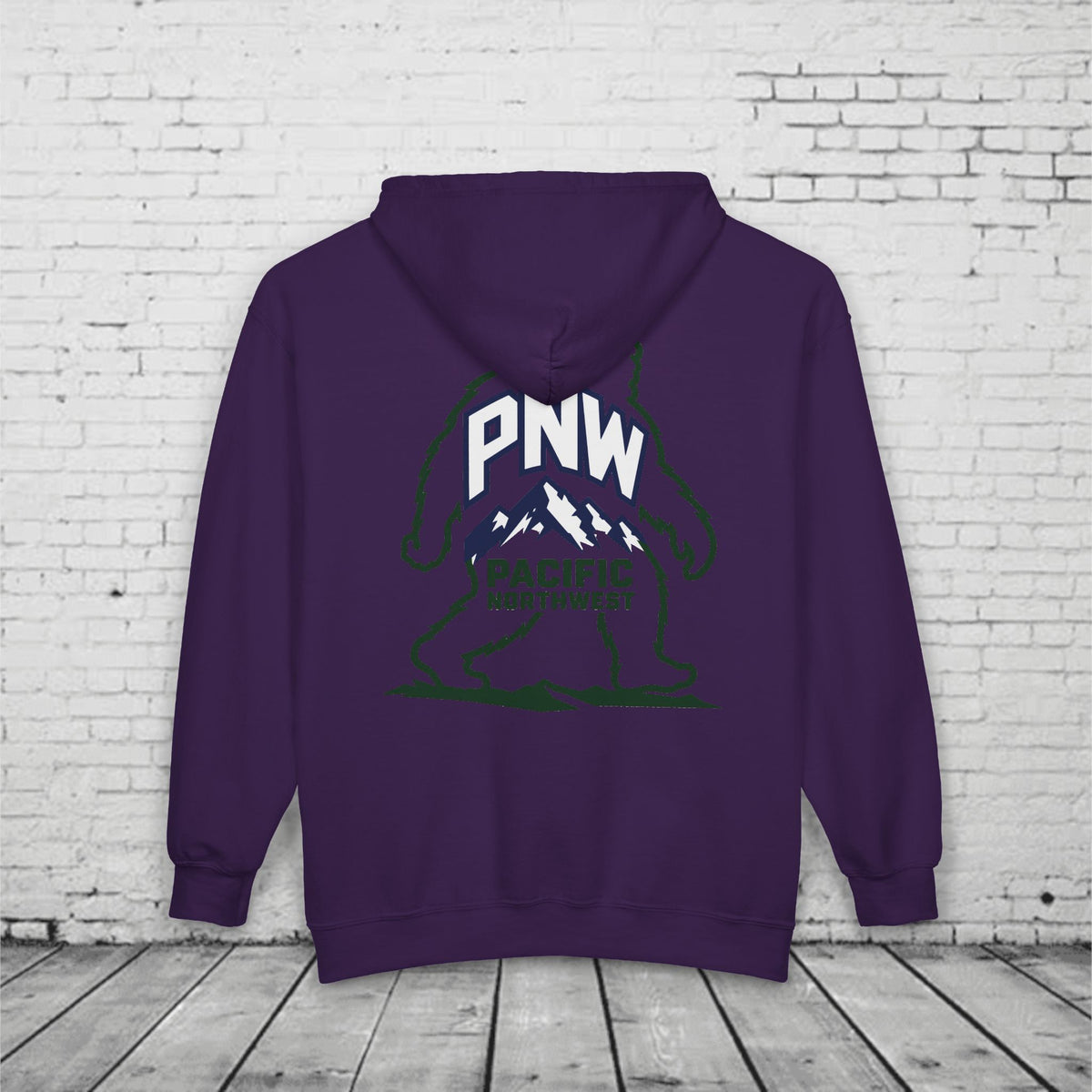 PNW Sasquatch Full Zip Hoodie – Pacific Northwest Bigfoot Mountain Graphic Sweatshirt