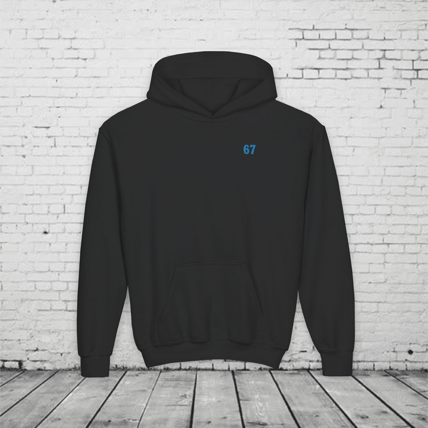 6 7 Kids Hoodie | Charlotte Hornets Blue Number Hoodie | Youth Sports Team Style Sweatshirt | Bold Blue 6 7 Hoodie for Boys & Girls