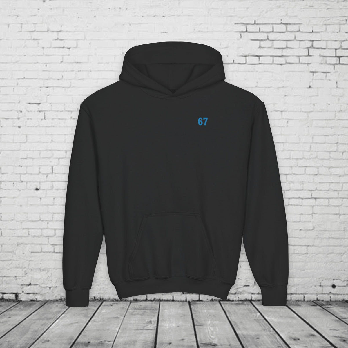 6 7 Kids Hoodie | Charlotte Hornets Blue Number Hoodie | Youth Sports Team Style Sweatshirt | Bold Blue 6 7 Hoodie for Boys & Girls