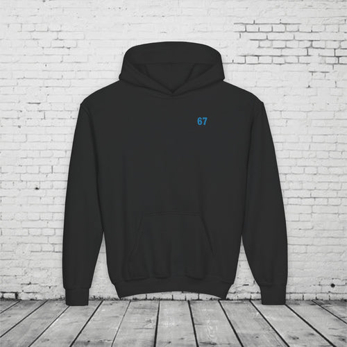 6 7 Kids Hoodie | Charlotte Hornets Blue Number Hoodie | Youth Sports Team Style Sweatshirt | Bold Blue 6 7 Hoodie for Boys & Girls