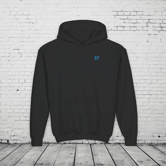 6 7 Kids Hoodie | Charlotte Hornets Blue Number Hoodie | Youth Sports Team Style Sweatshirt | Bold Blue 6 7 Hoodie for Boys & Girls