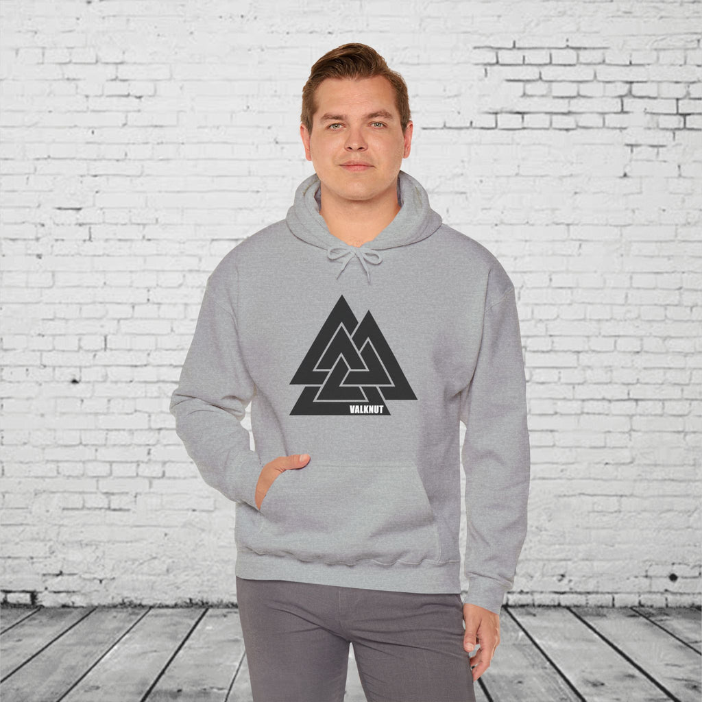 Valknut Symbol Hoodie | Norse Mythology Ancient Knot Design | Viking Rune Graphic Sweatshirt