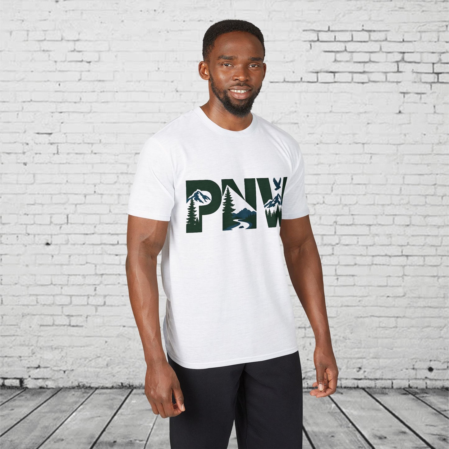 PNW Performance T-Shirt | Pacific Northwest Mountain & Evergreen Moisture-Wicking Athletic Tee