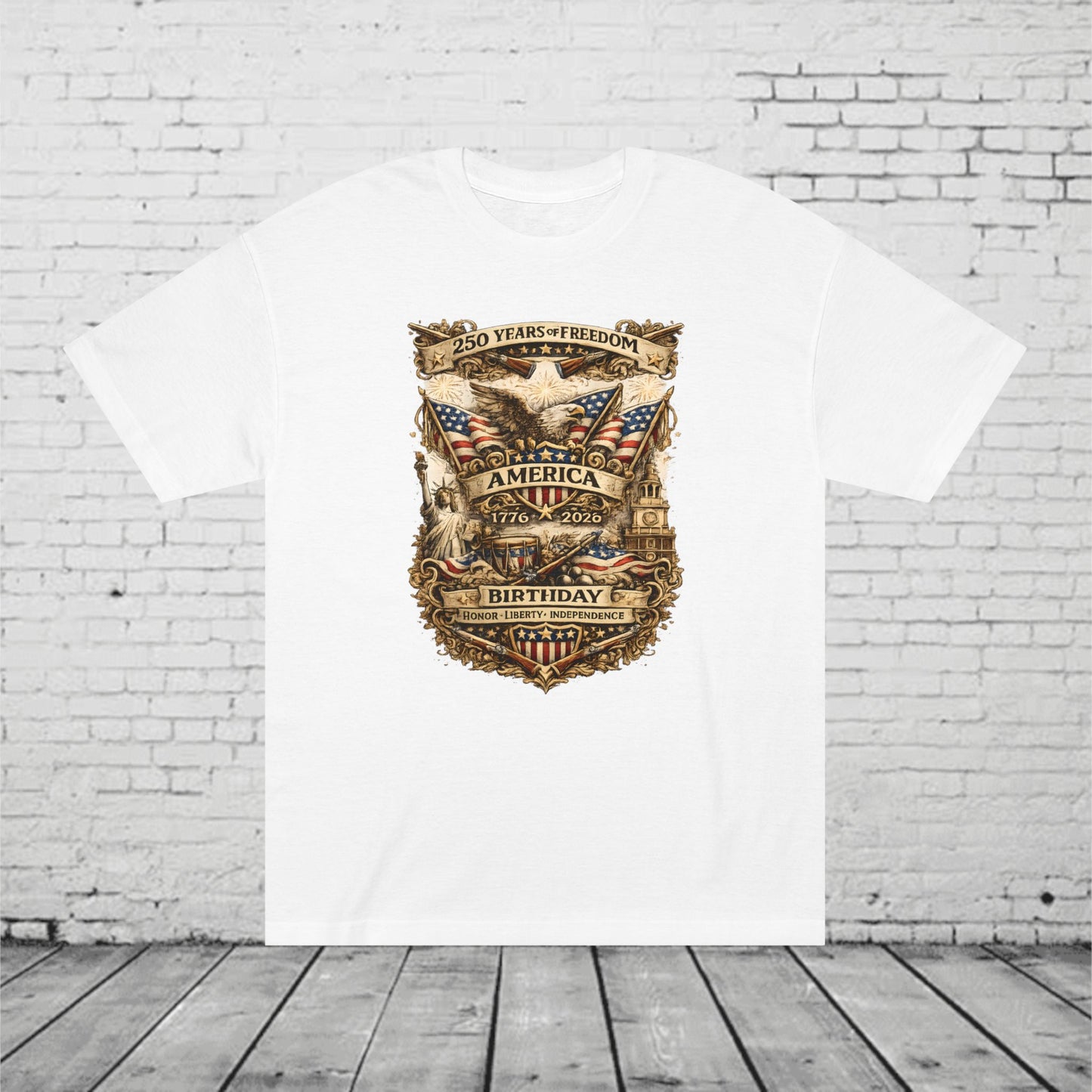 America 250 Birthday Patriotic T-Shirt | 1776–2026 Eagle, Liberty & Independence Graphic Tee | Semiquincentennial Unisex Shirt