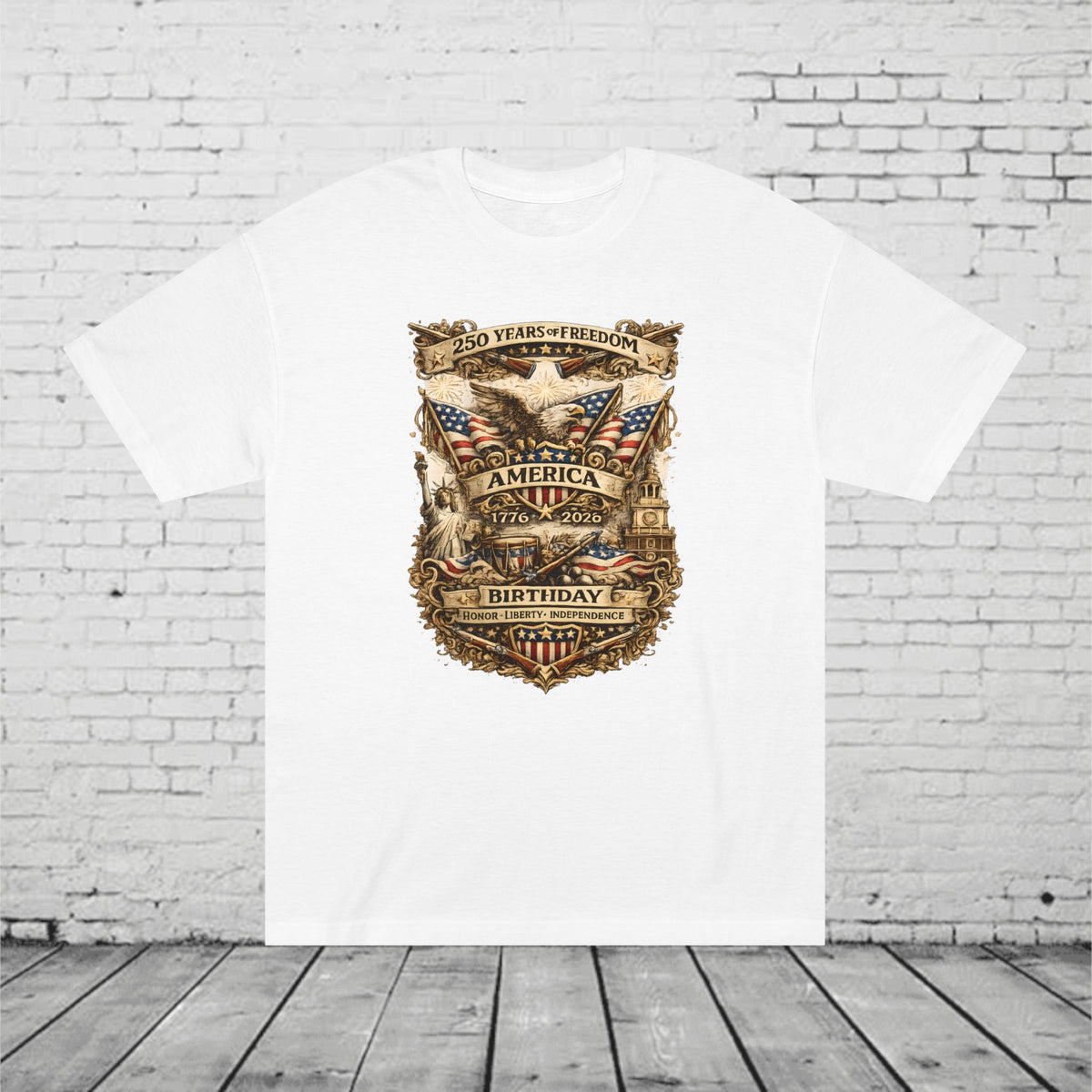 America 250 Birthday Patriotic T-Shirt | 1776–2026 Eagle, Liberty & Independence Graphic Tee | Semiquincentennial Unisex Shirt
