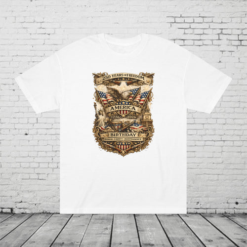 America 250 Birthday Patriotic T-Shirt | 1776–2026 Eagle, Liberty & Independence Graphic Tee | Semiquincentennial Unisex Shirt