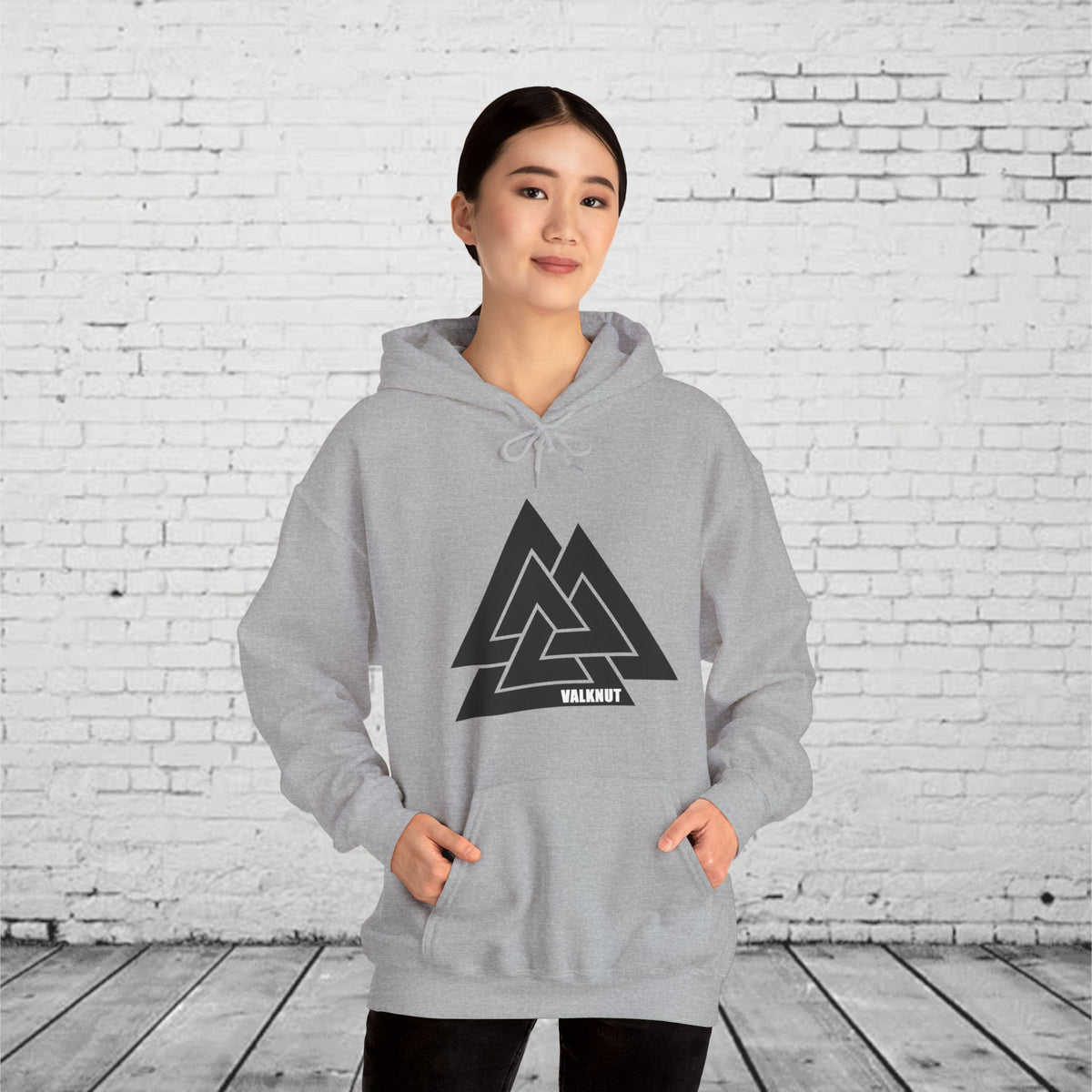 Valknut Symbol Hoodie | Norse Mythology Ancient Knot Design | Viking Rune Graphic Sweatshirt