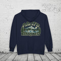 Wild Pacific Orca Full-Zip Hoodie – Pacific Northwest Mountain & Ocean Back Graphic