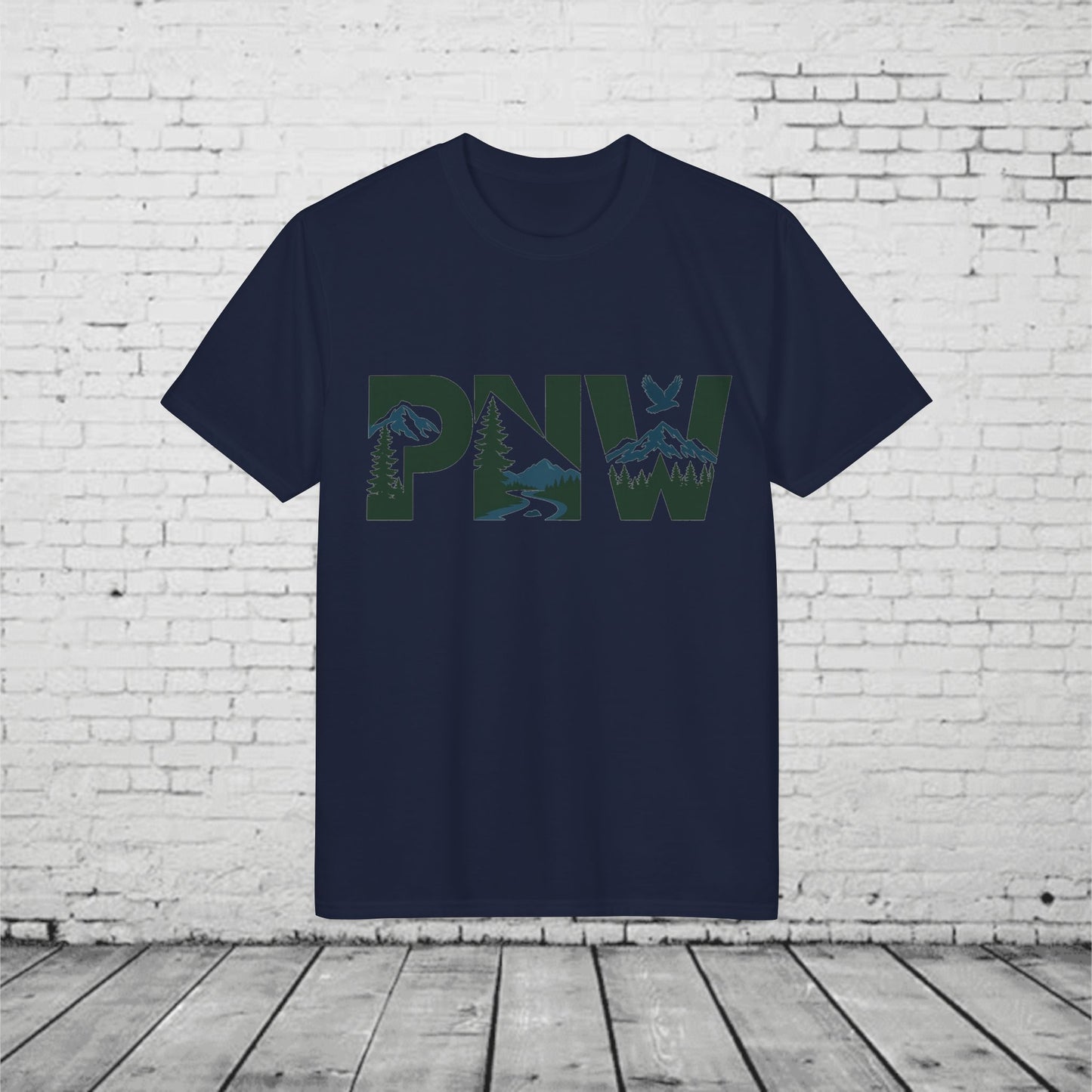 PNW Performance T-Shirt | Pacific Northwest Mountain & Evergreen Moisture-Wicking Athletic Tee