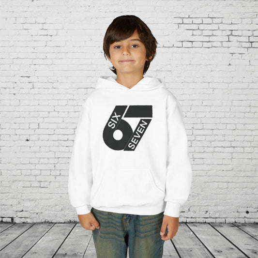 Kids 6 7 Hoodie | Modern Bold Number Graphic | SIX SEVEN Minimalist Hoodie for Boys Girls | Birthday Gift | Cool Number Shirt Style
