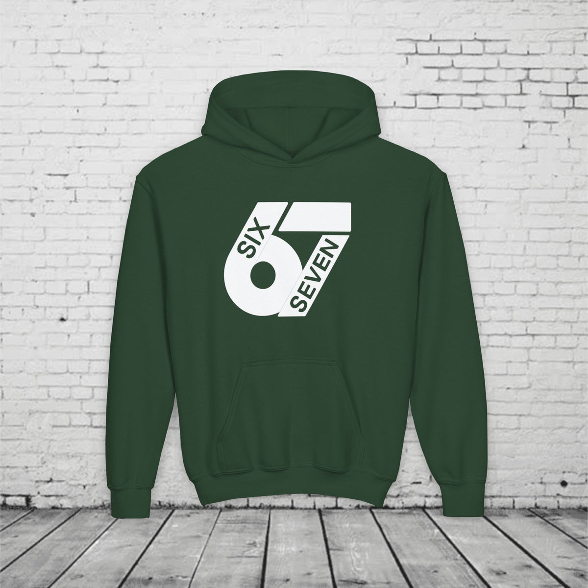 Kids 6 7 Hoodie | Modern Bold Number Graphic | SIX SEVEN Minimalist Hoodie for Boys Girls | Birthday Gift | Cool Number Shirt Style