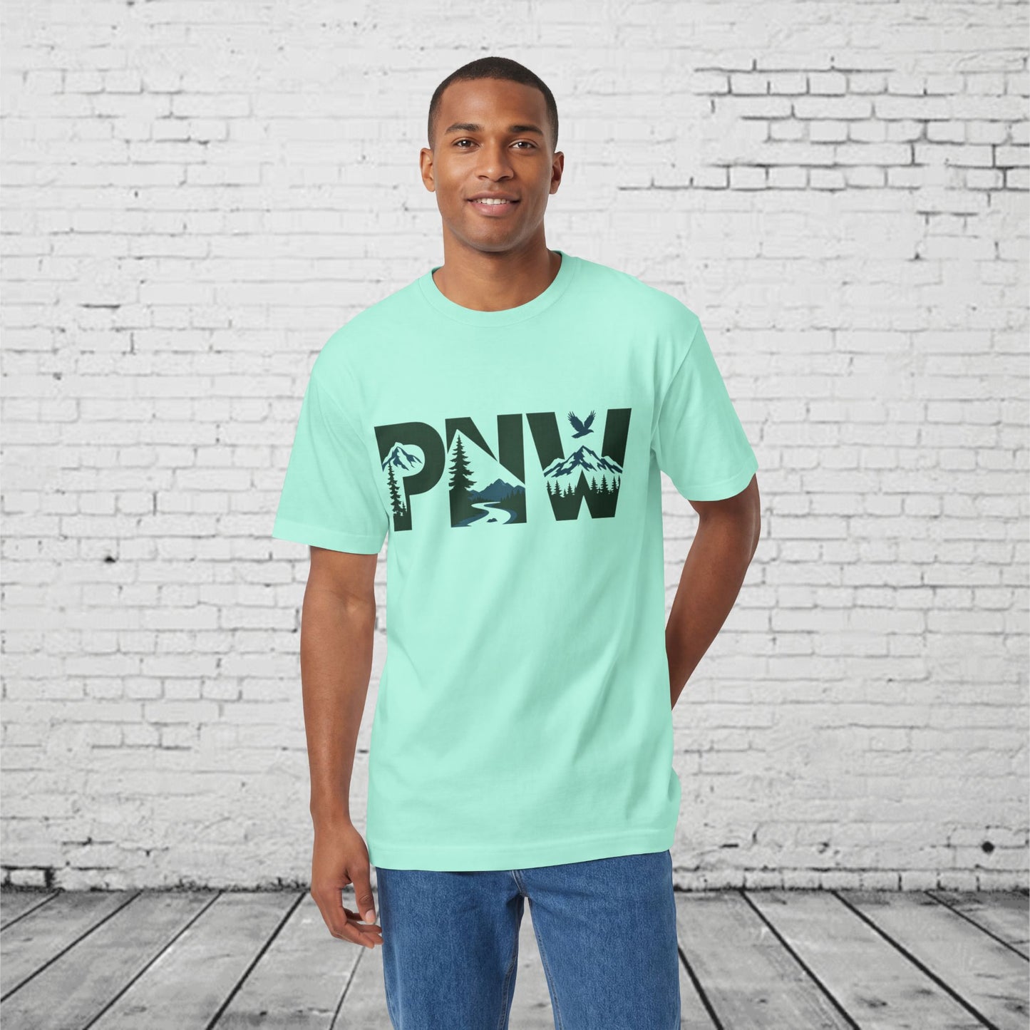PNW T-Shirt | Pacific Northwest Nature Graphic Tee | Mountain Forest Outdoor Shirt